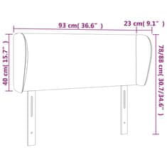 Vidaxl Čelo postele so záhybmi bledosivé 93x23x78/88 cm látka