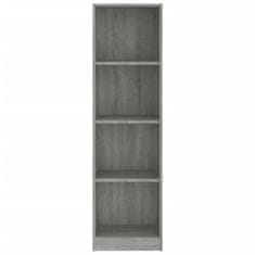 Vidaxl 4-poschodová knižnica sivá sonoma 40x24x143 cm spracované drevo