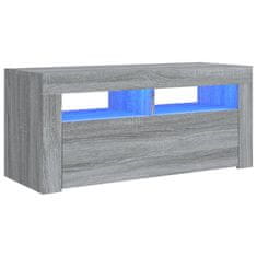 Vidaxl TV skrinka s LED svetlami sivý dub sonoma 90x35x40 cm