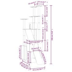 Petromila vidaXL Škrabadlo pre mačky so sisalovými stĺpikmi bledosivé 190 cm