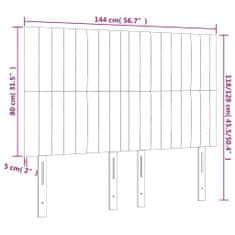 Vidaxl Čelo postele s LED tmavomodré 144x5x118/128 cm zamat