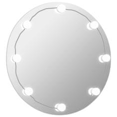 Vidaxl Nástenné bezrámové zrkadlo s LED svetlami okrúhle sklo
