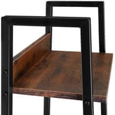 tectake Rebríkový regál - 35,5 x 31,5 x 170,5 cm, Industrial tmavé drevo