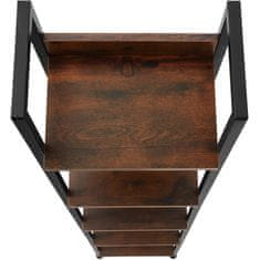 tectake Rebríkový regál - 35,5 x 31,5 x 170,5 cm, Industrial tmavé drevo