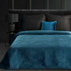 Eurofirany Povlak na posteľ zo zamatu 280X260 námornícka modrá