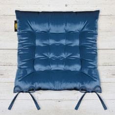 Eurofirany Vankúš na stoličku "Velvet Chair Pillow" 40x40x6 cm námornícka modrá "