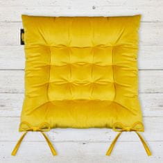 Eurofirany Vankúš na stoličku "Velvet" 40x40x6 cm žltý "