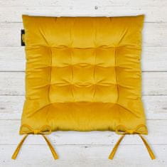 Eurofirany Vankúš na stoličku "Velvet Chair Pillow" 40x40x6 cm Mustard "