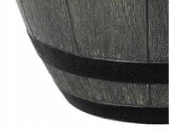 Galicja Šedý okrúhly hrniec s imitáciou dreva 40 cm Barrel