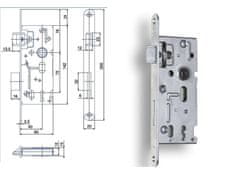 Zámok zadlabací K103 PL 72/60 HOBES