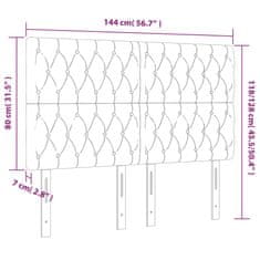 shumee Čelo postele s LED bledosivé 144x7x118/128 cm zamat