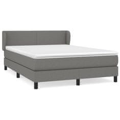 shumee Boxspring posteľ s matracom tmavosivá 140x200 cm látka