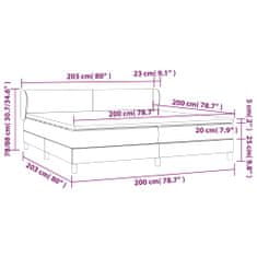 shumee Boxspring posteľ s matracom tmavohnedá 200x200 cm látka