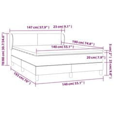 Petromila vidaXL Boxspring posteľ s matracom tmavosivá 140x190 cm látka