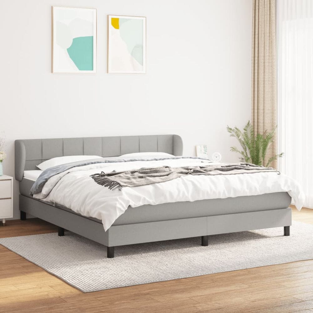 Vidaxl Boxspring posteľ s matracom svetlosivá 100x200 cm látka