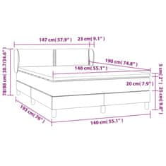 Petromila vidaXL Boxspring posteľ s matracom tmavosivá 140x190 cm látka