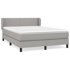 shumee Boxspring posteľ s matracom bledosivá 140x200 cm látka