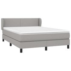 shumee Boxspring posteľ s matracom bledosivá 140x200 cm látka