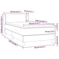 Petromila vidaXL Boxspring posteľ s matracom sivá 80x200 cm umelá koža