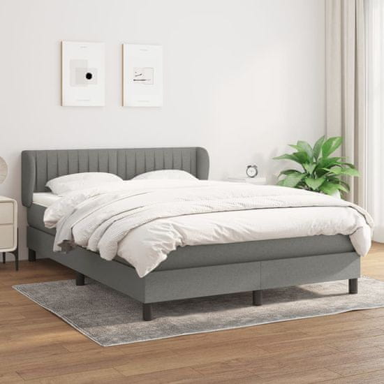 Petromila vidaXL Boxspring posteľ s matracom tmavosivá 140x200 cm látka