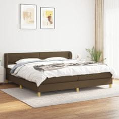 shumee Boxspring posteľ s matracom tmavohnedá 200x200 cm látka