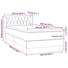 Petromila vidaXL Boxspring posteľ s matracom tmavosivá 100x200 cm látka