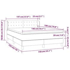 Petromila vidaXL Boxspring posteľ s matracom tmavohnedá 140x190 cm látka