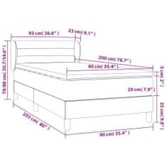 Petromila vidaXL Boxspring posteľ s matracom tmavosivá 90x200 cm látka