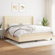 Petromila vidaXL Boxspring posteľ s matracom krémová 200x200 cm látka