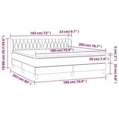 Petromila vidaXL Boxspring posteľ s matracom bledosivá 180x200 cm látka