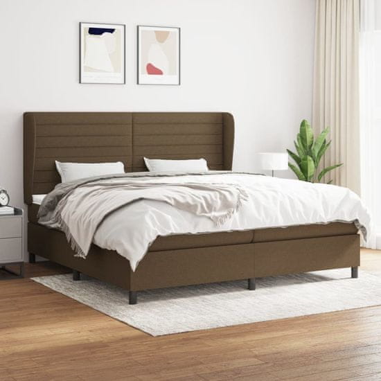 Petromila vidaXL Boxspring posteľ s matracom tmavohnedá 200x200 cm látka