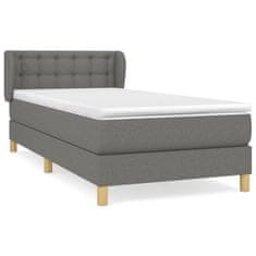 shumee Boxspring posteľ s matracom tmavosivá 90x190 cm látka