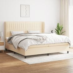 Petromila vidaXL Boxspring posteľ s matracom krémová 200x200 cm látka