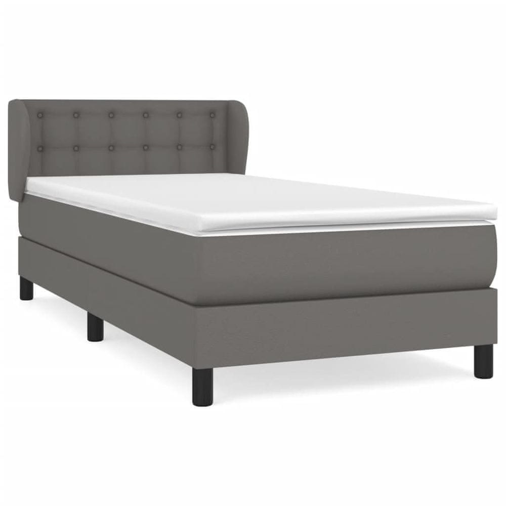 Vidaxl Boxspring posteľ s matracom sivá 80x200 cm umelá koža