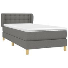 Petromila vidaXL Boxspring posteľ s matracom tmavosivá 90x200 cm látka