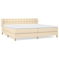 shumee Boxspring posteľ s matracom krémová 200x200 cm látka