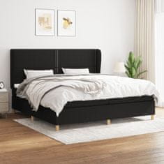 shumee Boxspring posteľ s matracom čierna 200x200 cm látka