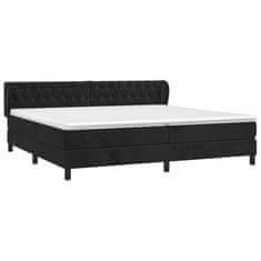 shumee Posteľný rám boxspring s matracom čierny 200x200 cm zamat