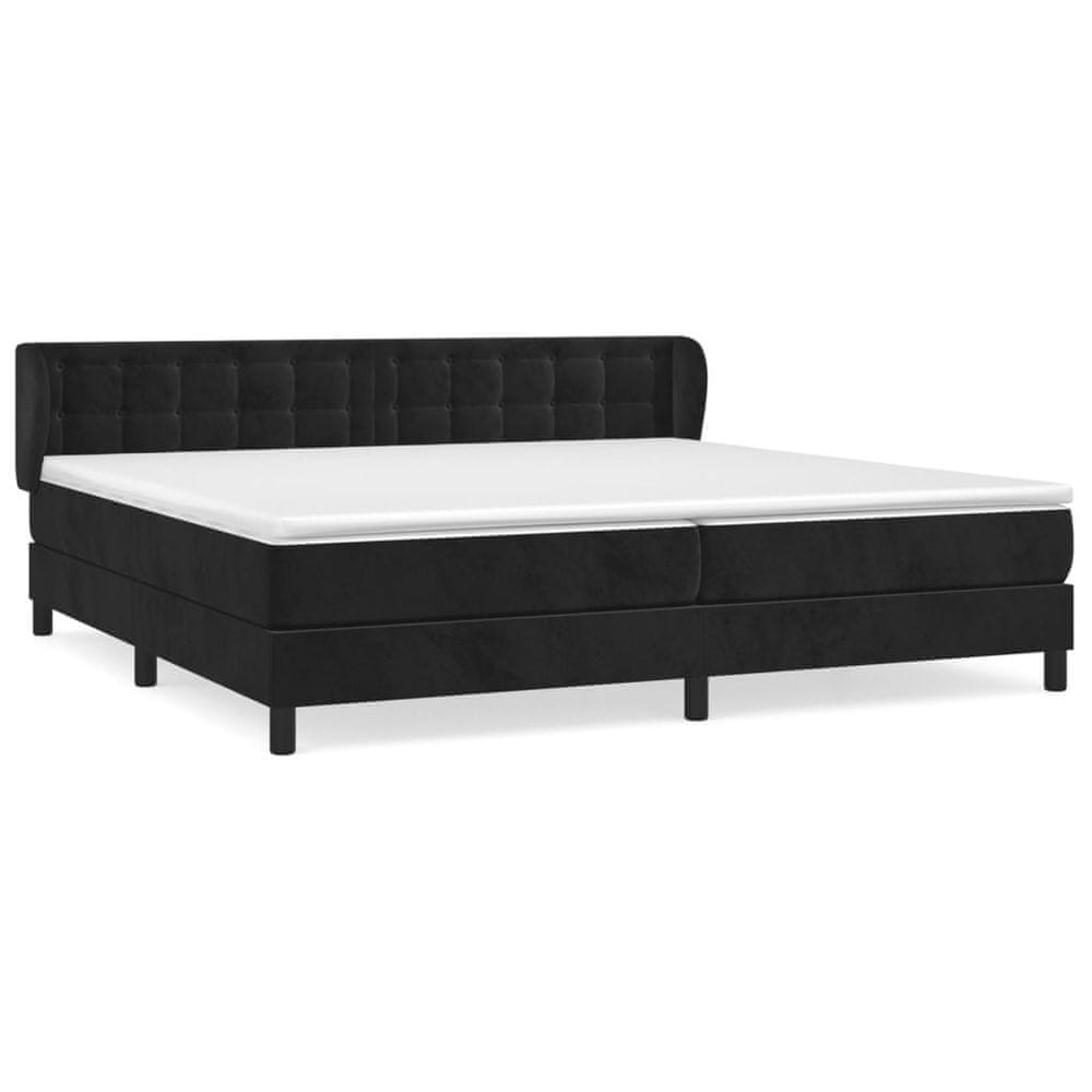 Vidaxl Posteľný rám boxspring s matracom čierny 200x200 cm zamat