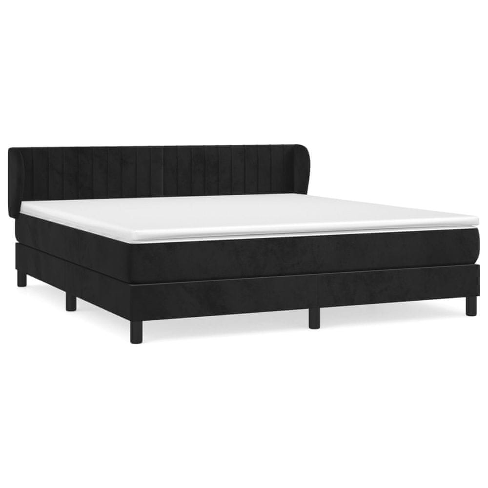 Vidaxl Posteľný rám boxspring s matracom čierny 180x200 cm zamat