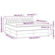 shumee Boxspring posteľ s matracom tmavosivá 180x200 cm látka