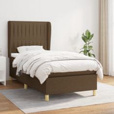 Petromila vidaXL Boxspring posteľ s matracom tmavohnedá 90x190 cm látka
