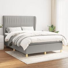 Petromila vidaXL Boxspring posteľ s matracom bledosivý 140x190 cm látka