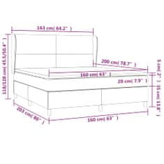 Petromila vidaXL Boxspring posteľ s matracom tmavosivá 160x200 cm látka