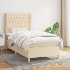 Petromila vidaXL Boxspring posteľ s matracom krémová 100x200 cm látka