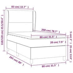 shumee Posteľný rám boxsping s matracom bledosivý 80x200 cm látka