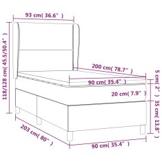 shumee Posteľný rám boxspring s matracom čierny 90x200 cm zamat