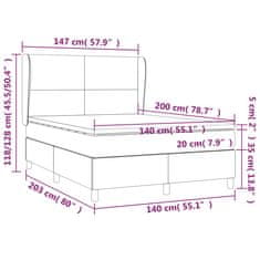 Petromila vidaXL Boxspring posteľ s matracom tmavosivá 140x200 cm látka