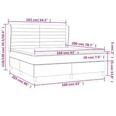 Petromila vidaXL Boxspring posteľ s matracom tmavohnedá 160x200 cm látka