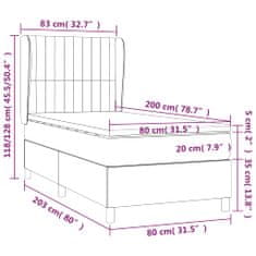 shumee Posteľný rám boxsping s matracom krémový 80x200 cm látka